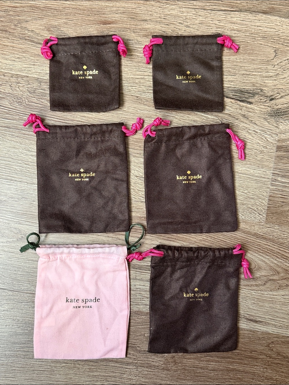 Kate Spade New York Jewelry Dust Bag Pouch Bundle Lot of 6